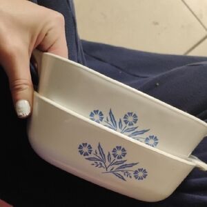 2 Corningware White Square Casserole Dishes